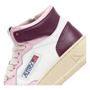 Autry - İki Renkli Çocuk Medalist Orta Bilek Deri Sneaker | Pembe
