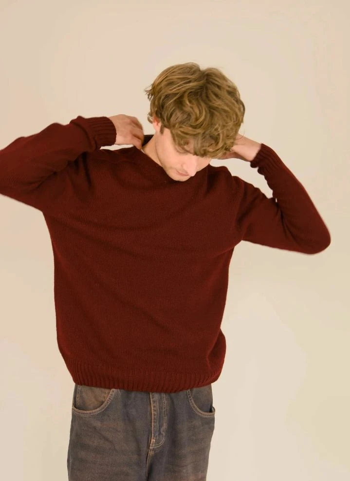 Origin Knitwear - كنزة قطنية بدون خياطة | بوردو