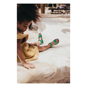 Salt-Water - Su Geçirmez Surfer Deri Sandaletler | Meadow Green