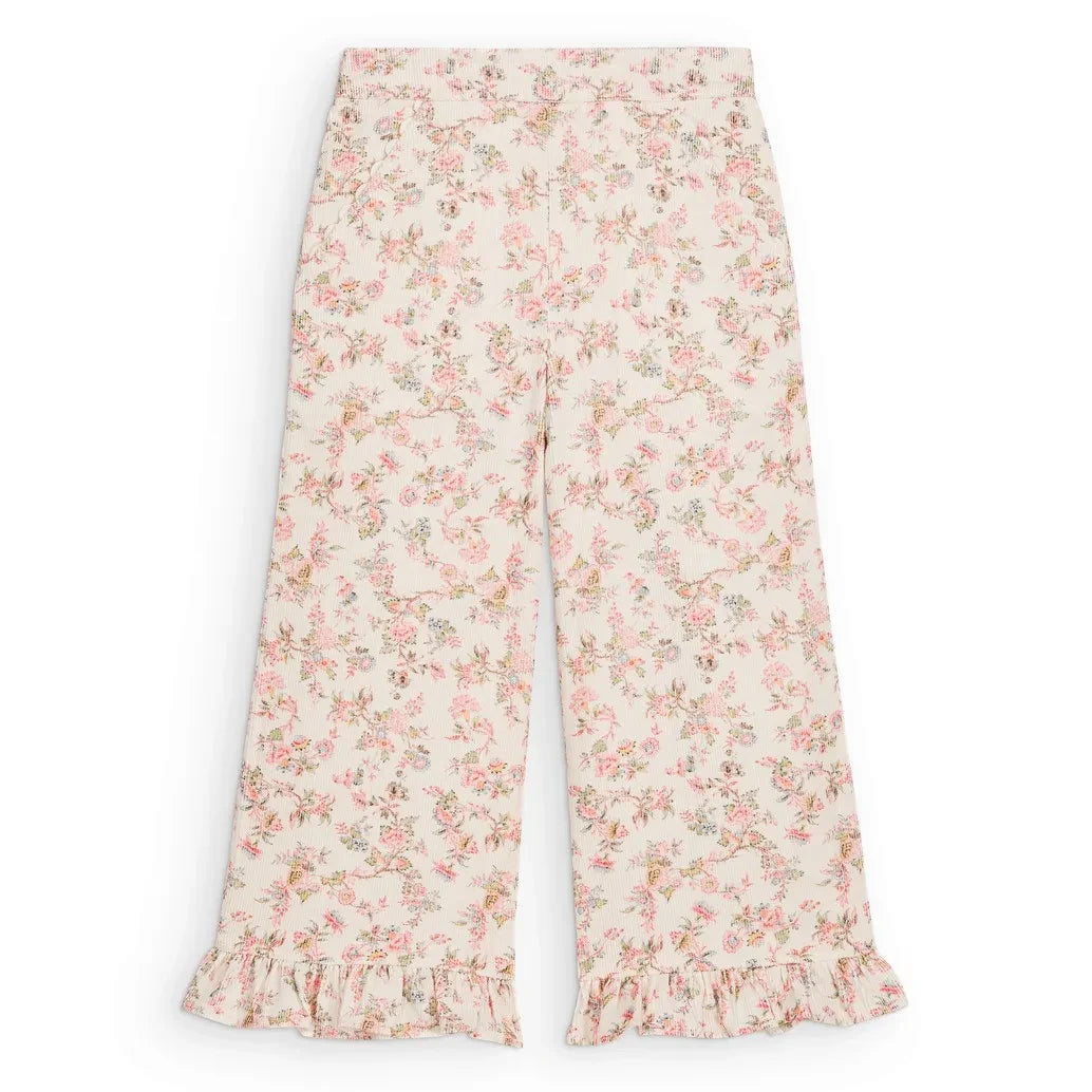 Louise Misha - Florali organik pamuk pantolon | Krem