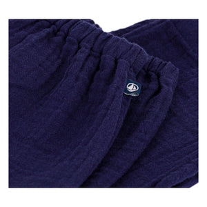 Petit Bateau - Organik Pamuk Gazlı Pantolon | Gece mavisi