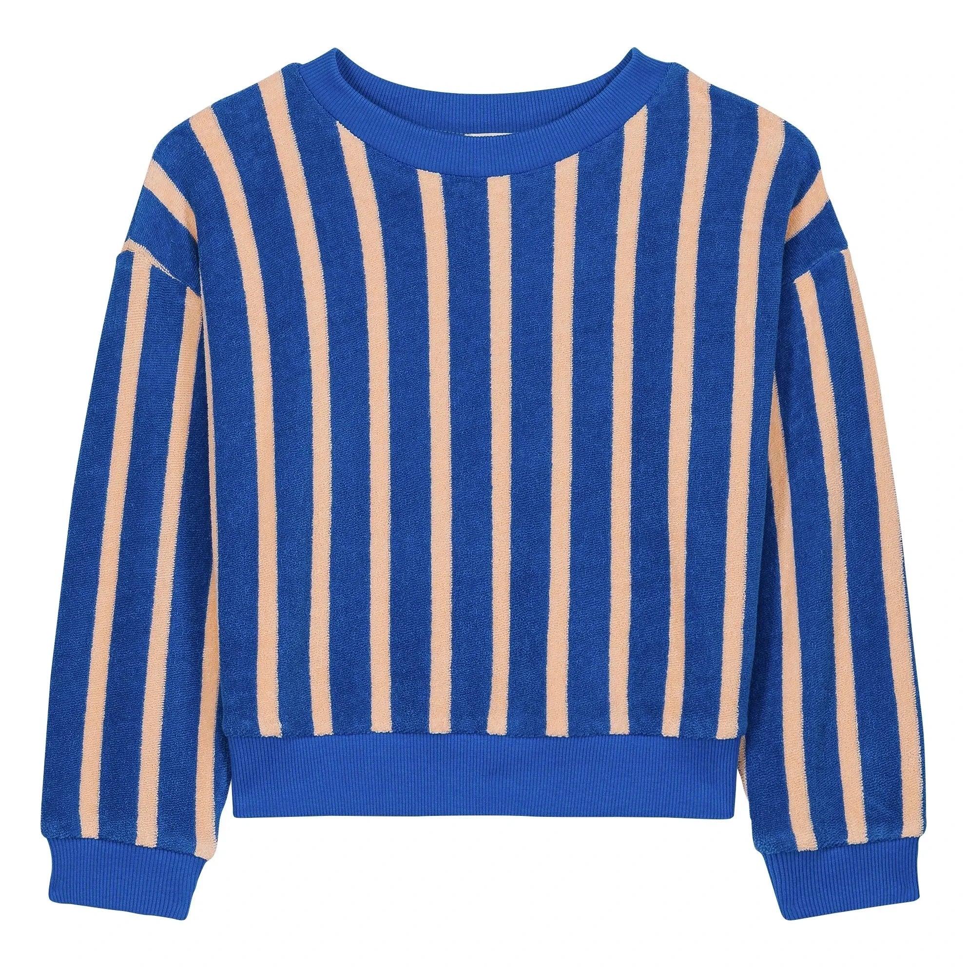We Are Kids - Çizgili organik pamuklu havlu sweatshirt | Mavi