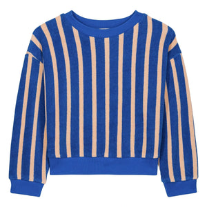 We Are Kids - Çizgili organik pamuklu havlu sweatshirt | Mavi