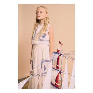 Maison Mangostan - Nakışlı Voile Yelek | Beyaz