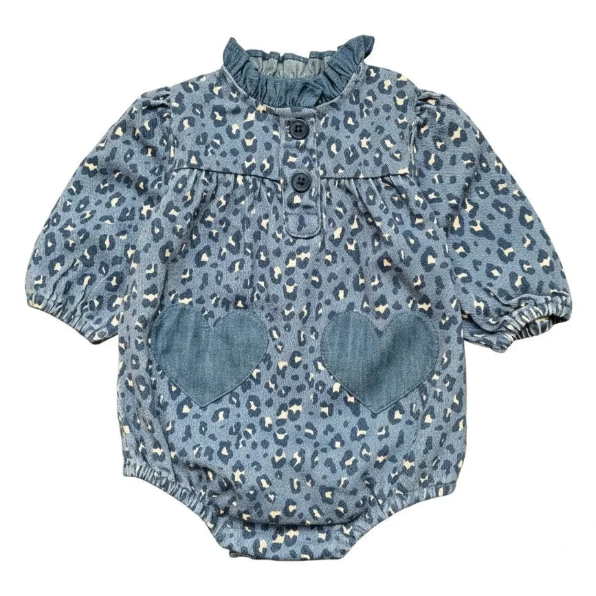 Louis Louise - Sylvette Leopar Denim Tulum | Açık Mavi