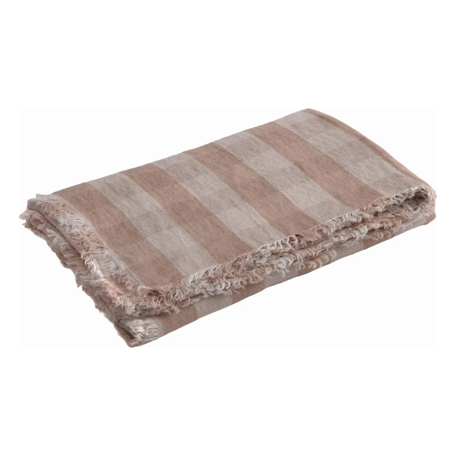 Maison de Vacances - Yıkanmış keten Vichy Cottage throw | Nude