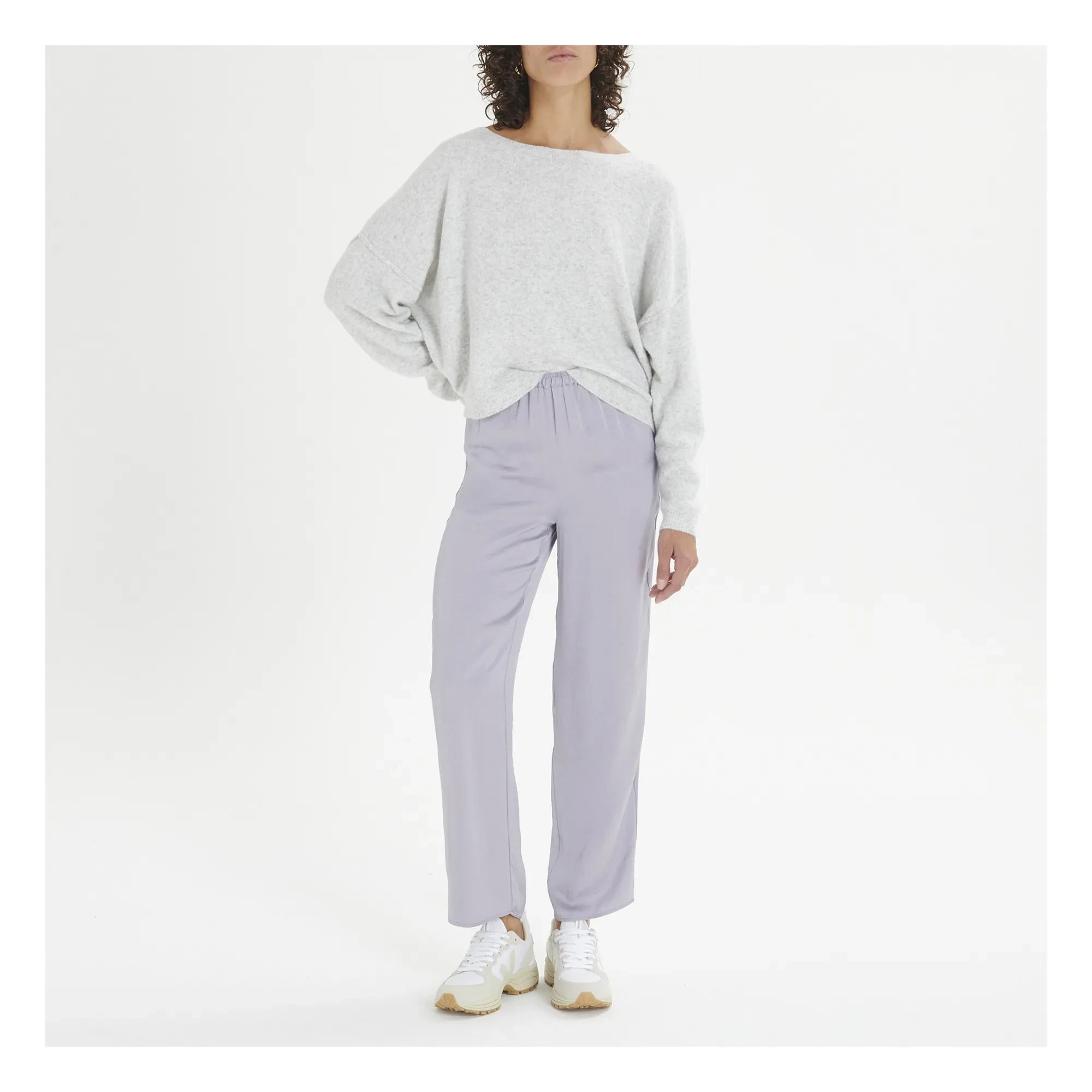 American Vintage - Damsville Yün Kayık Yaka Sweatshirt | Heather Grey
