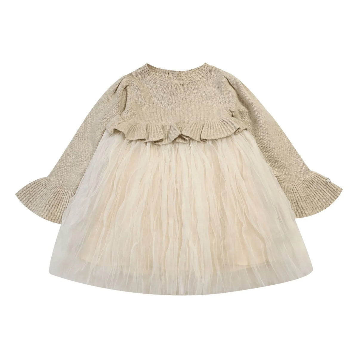 Donsje - Paulien Çift Malzemeli Elbise | Chalk