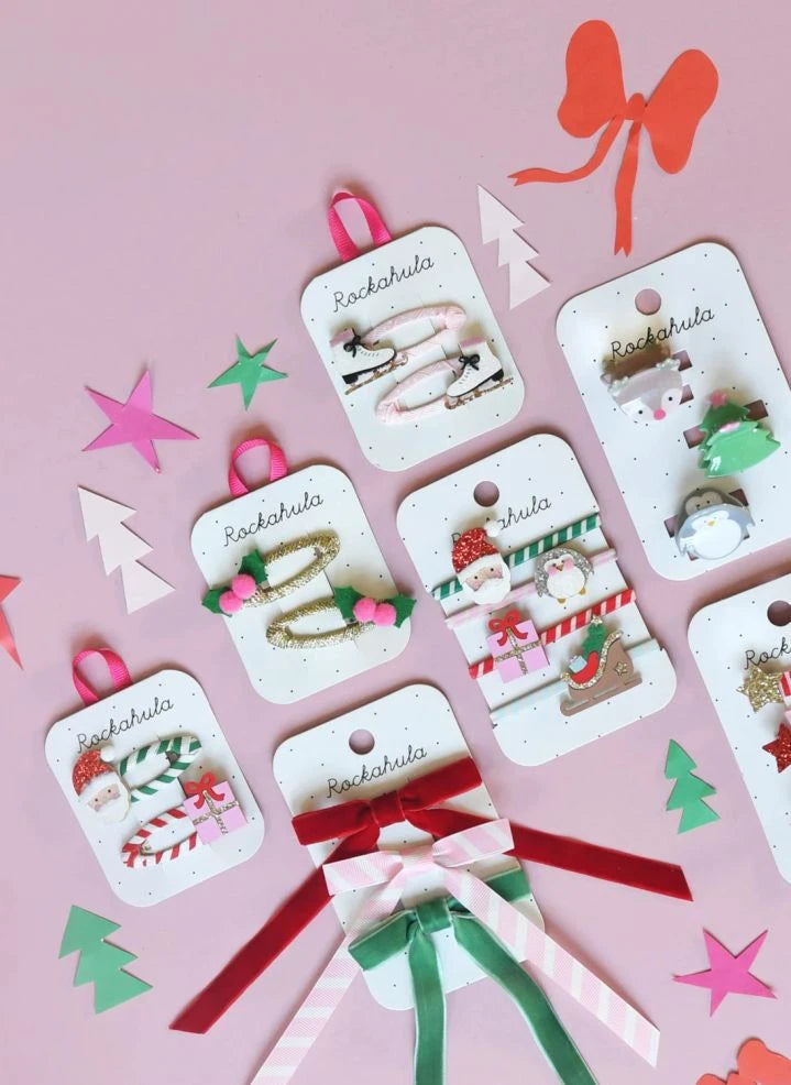 Rockahula Kids - 2’li Holly Püsküllü Saç Tokası Seti | Yeşil