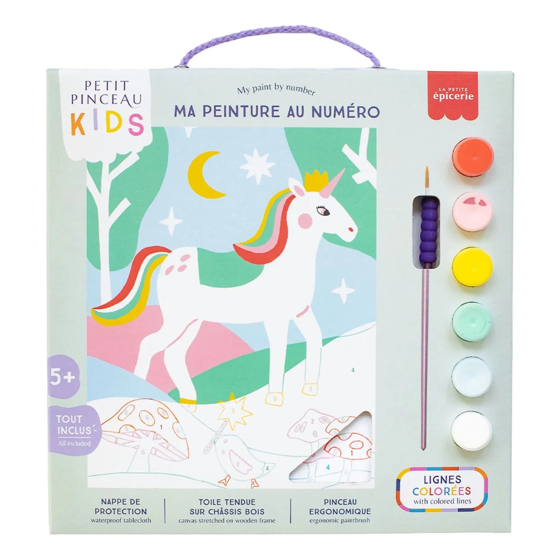 La Petite Épicerie - Çocuklar için numaralı boyama - Licorne et Piou