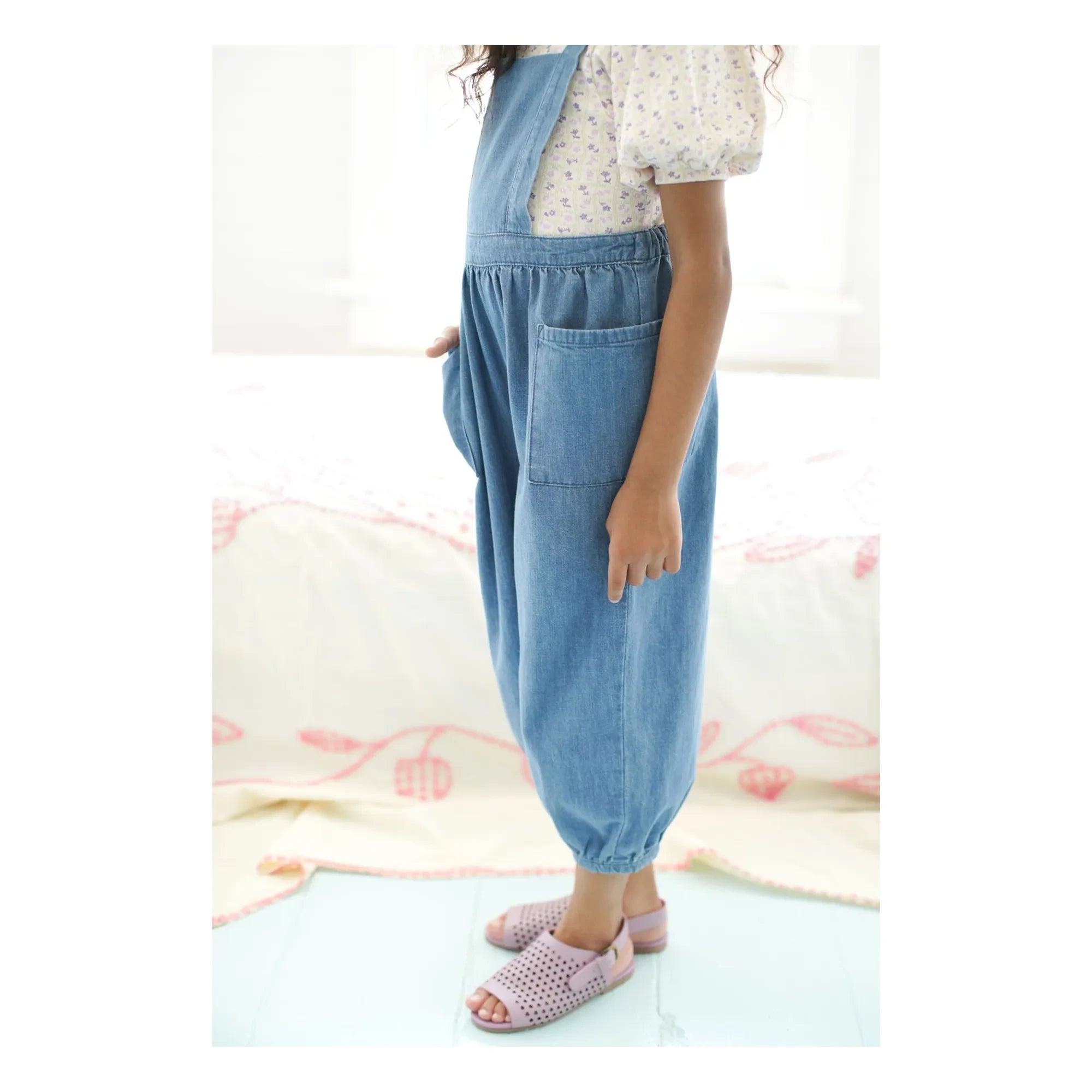 Soor Ploom - Opal organik pamuk tulum | Denim mavi