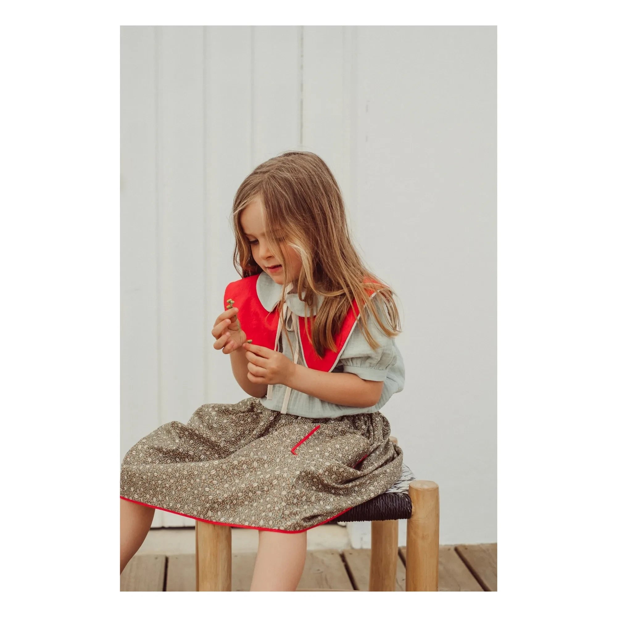 THE LiTTLE POETS - Amália Nature işlemeli etek | Haki kahverengi