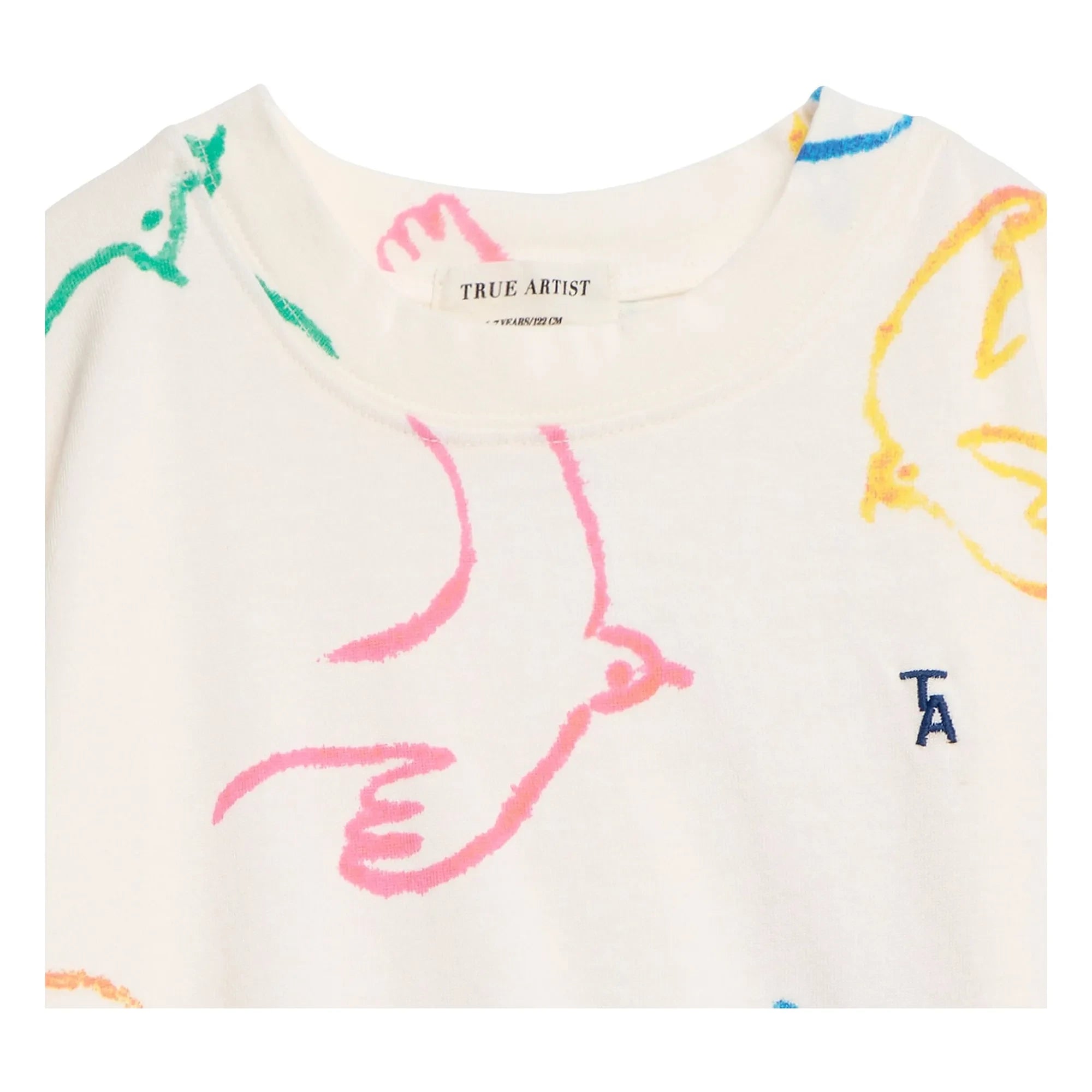 True Artist - T-shirt Birds Organik pamuk | Ekru