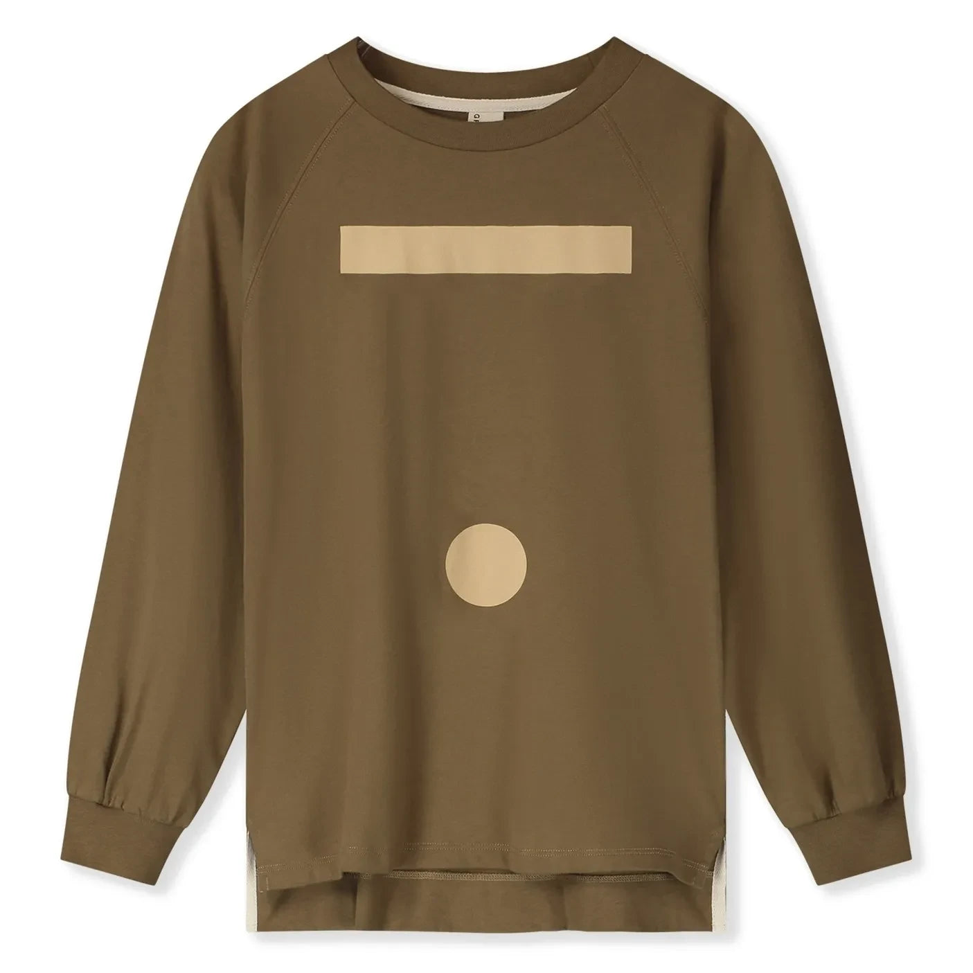 Gray Label - Oversize Uzun Kollu Tişört Gri Etiket Organik Pamuk | Kahverengi