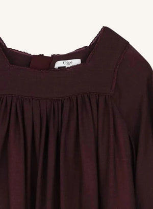 Chloé - Fleurie Yün Gazlı Elbise | Plum