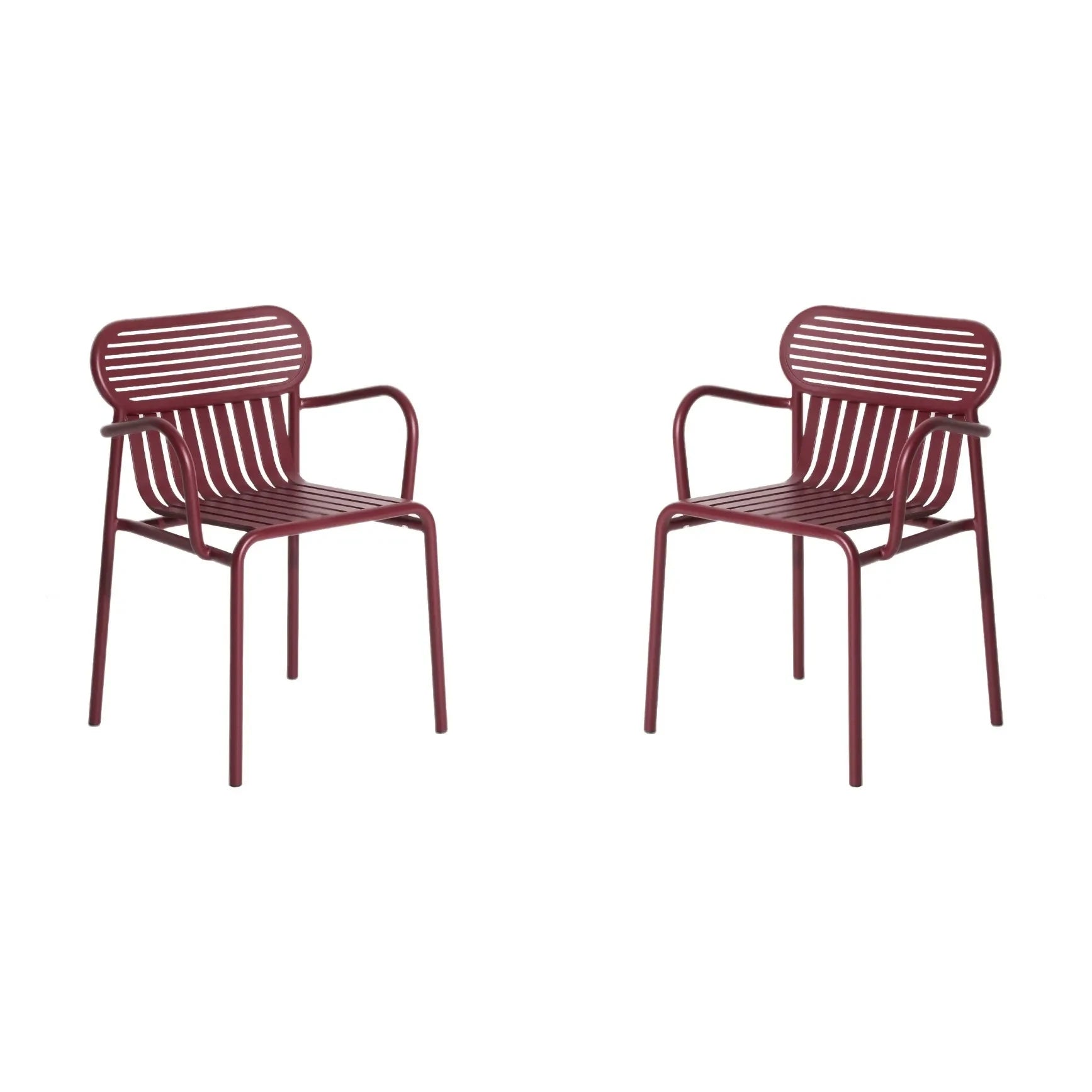 Petite friture - Kollu hafta sonu sandalyeleri - 2'li Set | Bordo