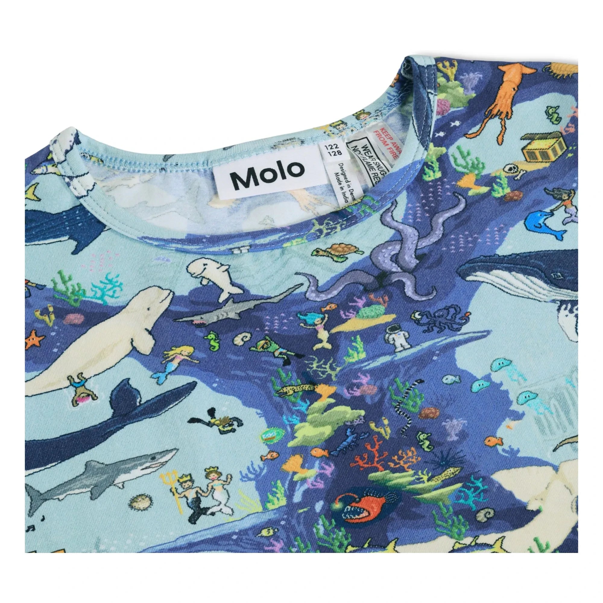 Molo - Bale Balinalar Organik Pamuklu Pyjama Short | Mavi