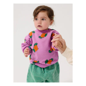Bobo Choses - Organik pamuk turuncu sweatshirt | Mor