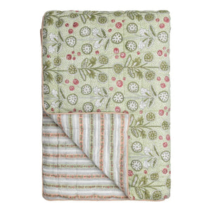 Le Monde Sauvage - Cosmique Lappi kapitone yatak örtüsü | Soluk yeşil