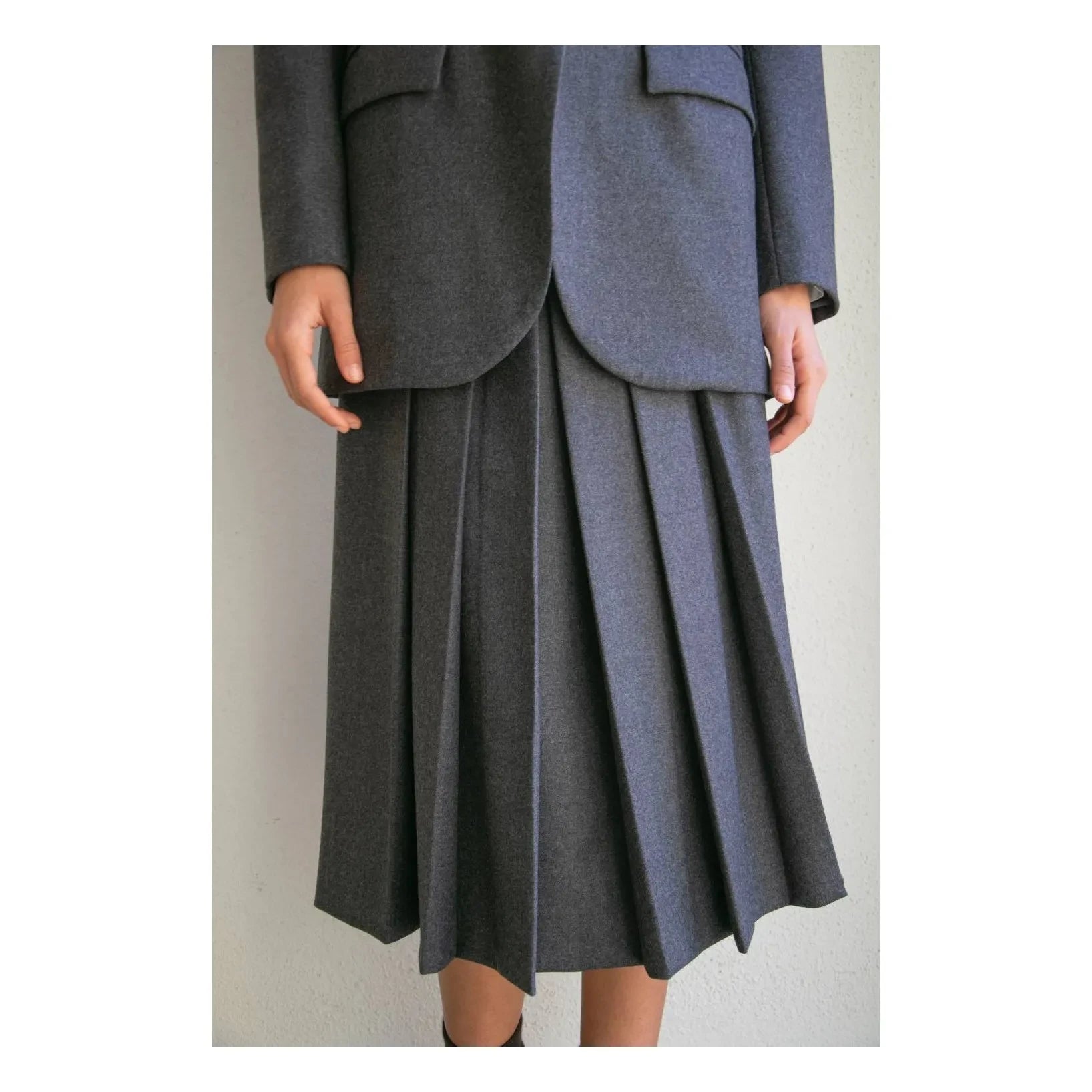 THEAVANT - Pileli Yün Etek | Gri