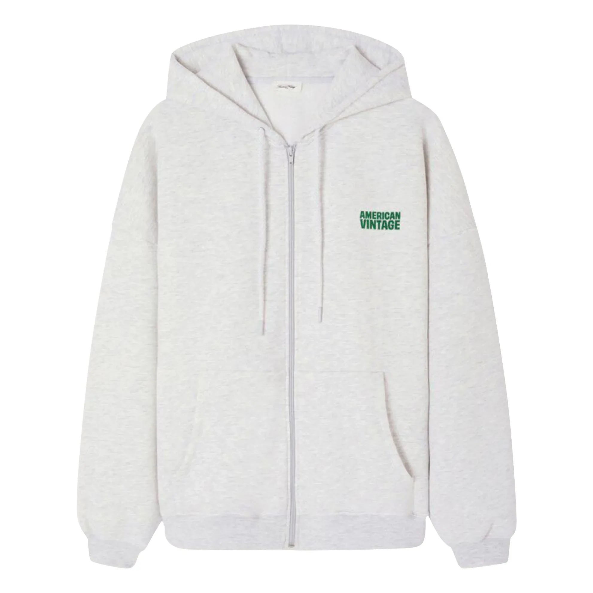 American Vintage - Baptown Fermuarlı Sweatshirt | Gri Melanj