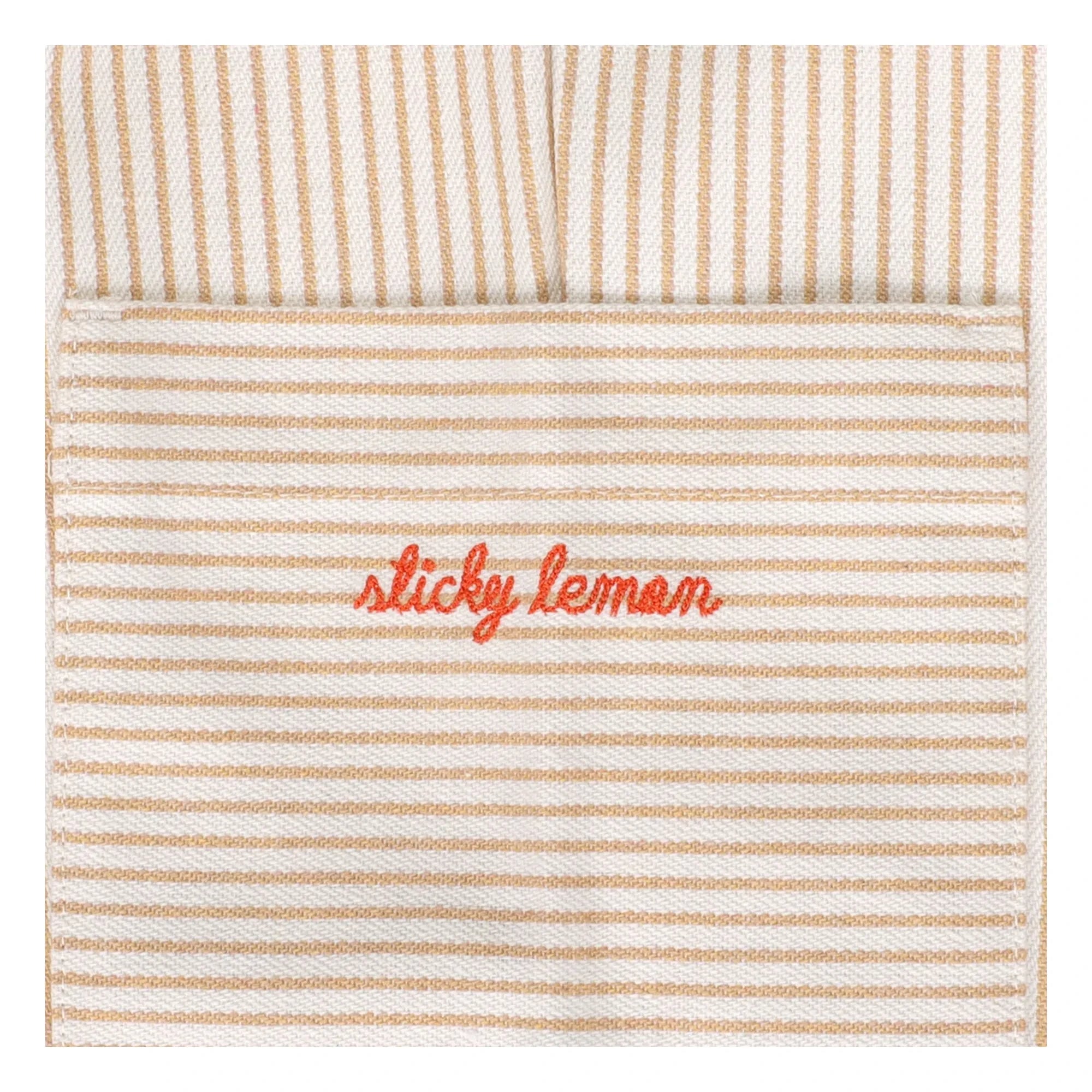 Sticky Lemon - Çizgili Limon Salopet | Beyaz