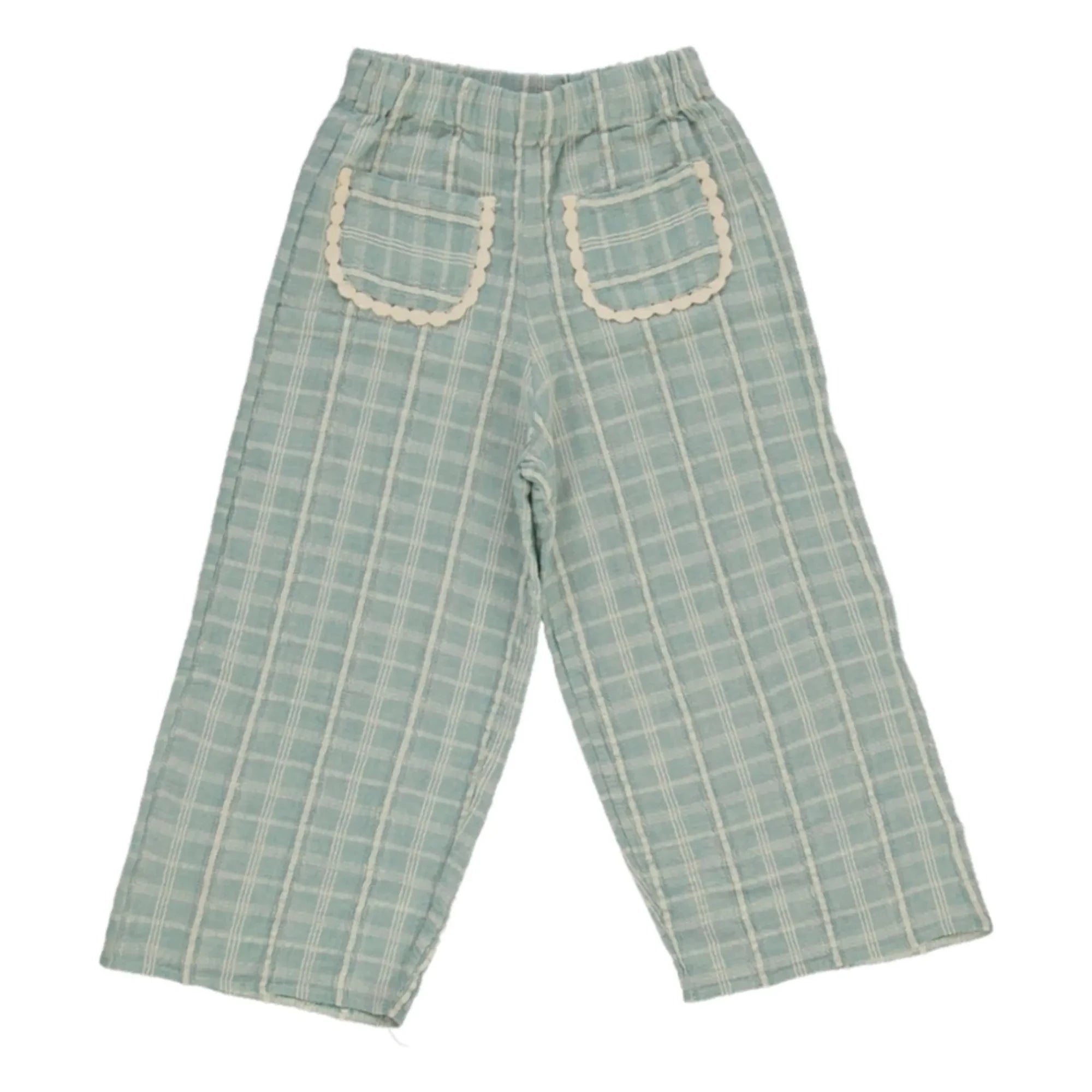 Bebe Organic - Mia Carreaux Cepli Taraklı Pantolon | Mavi Yeşil