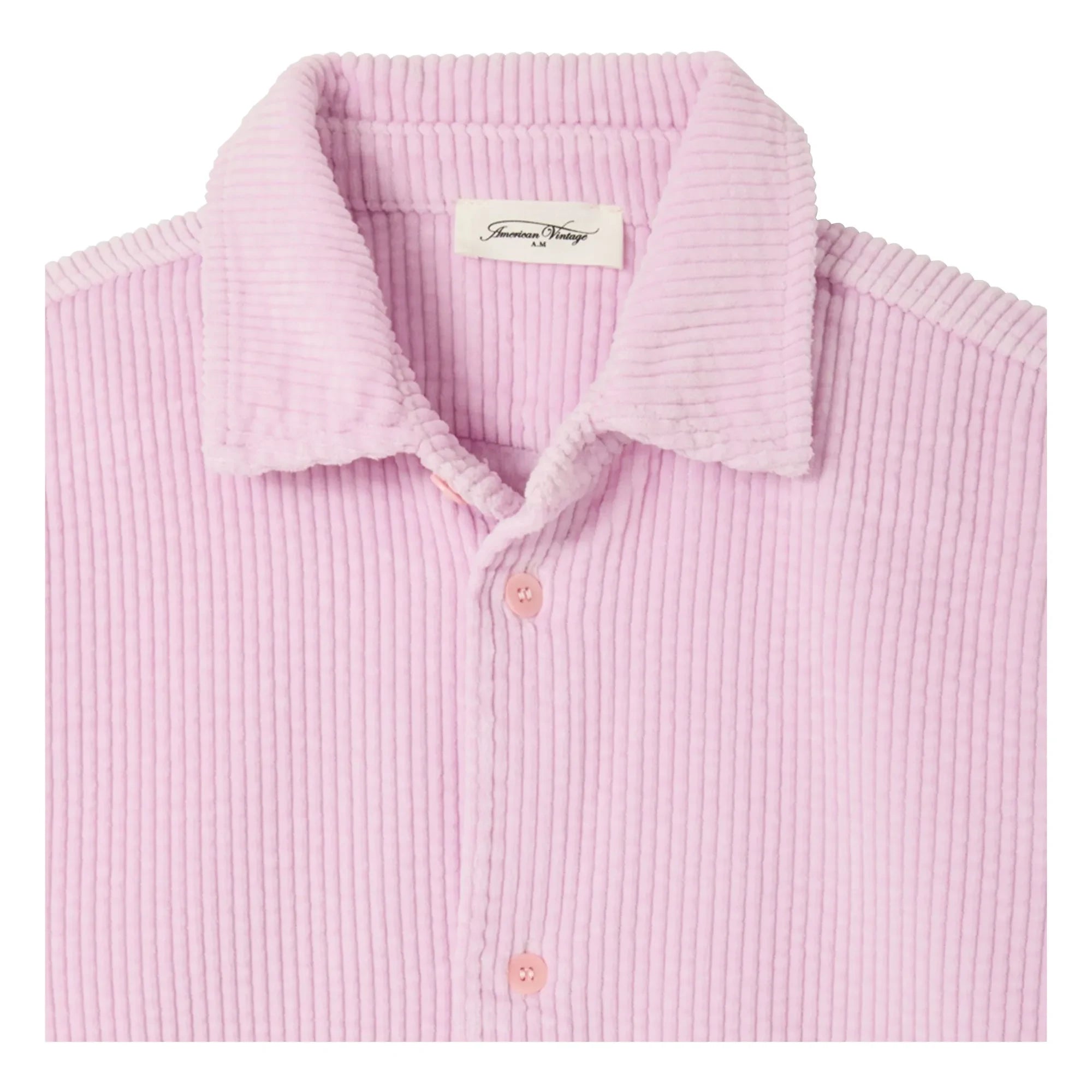 American Vintage - Padow Organik Pamuk Kadife Gömlek | Soluk Pembe