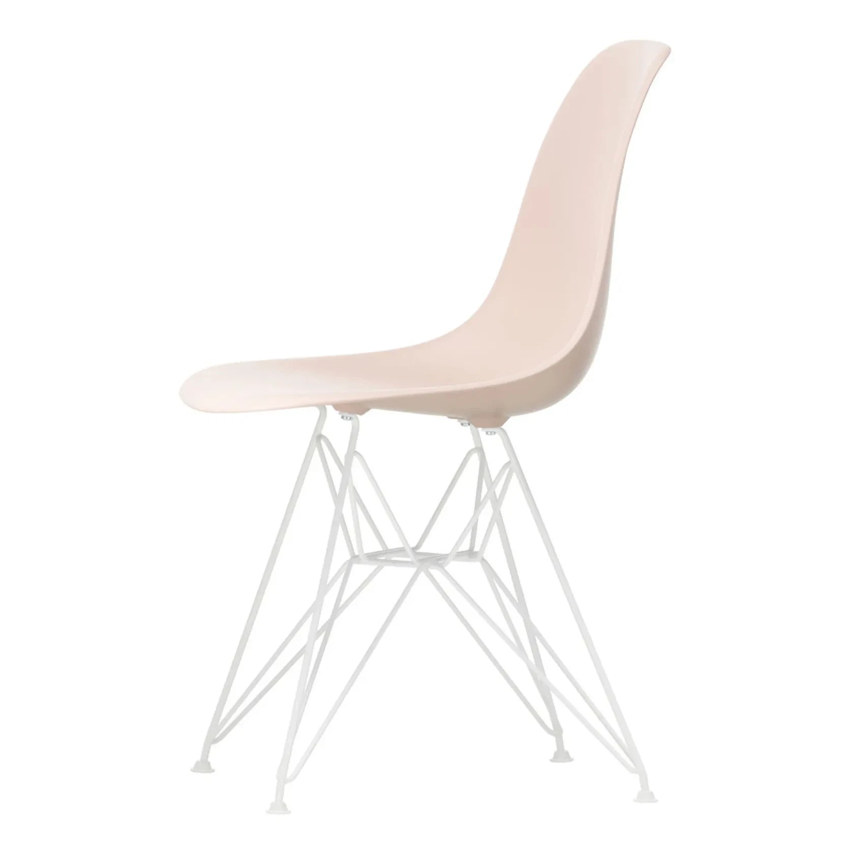 Vitra - DSR Plastik sandalye - beyaz epoksi çerçeve - Charles & Ray Eames | Pudra pembe