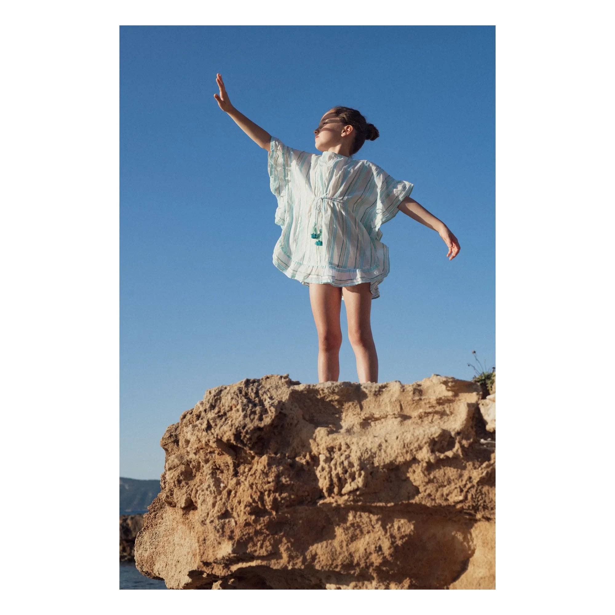 Lison Paris - Çizgili Bahia Kaftan Metalik | Mavi