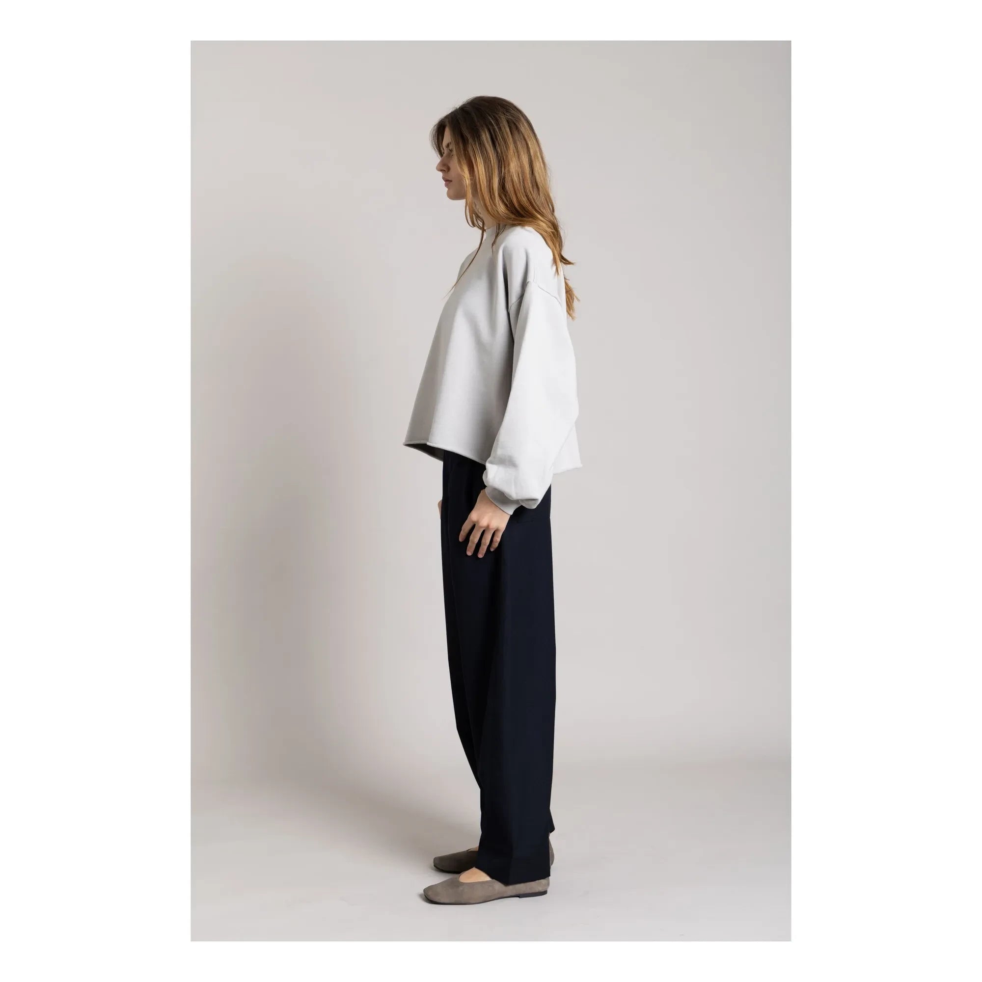 Smallable Woman - Bria organik pamuklu sweatshirt | İnci grisi