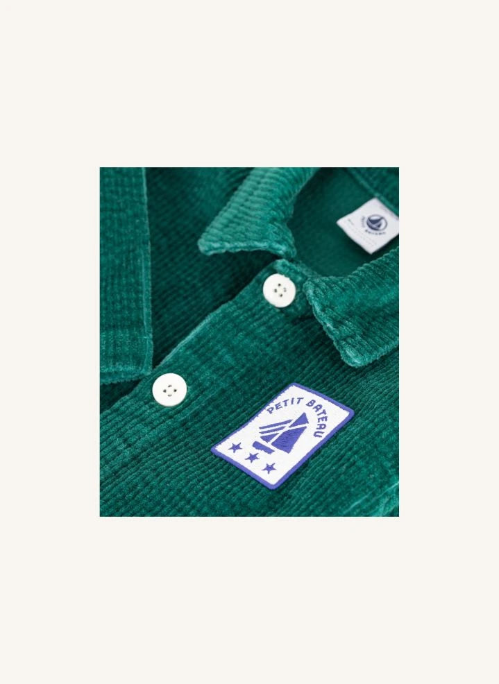 Petit Bateau - Pompist جمبسوت قطني عضوي مضلع | أخضر