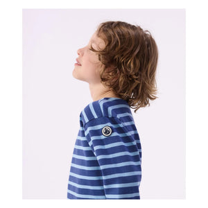 Petit Bateau - Marinière rozetli Tişört | Mavi