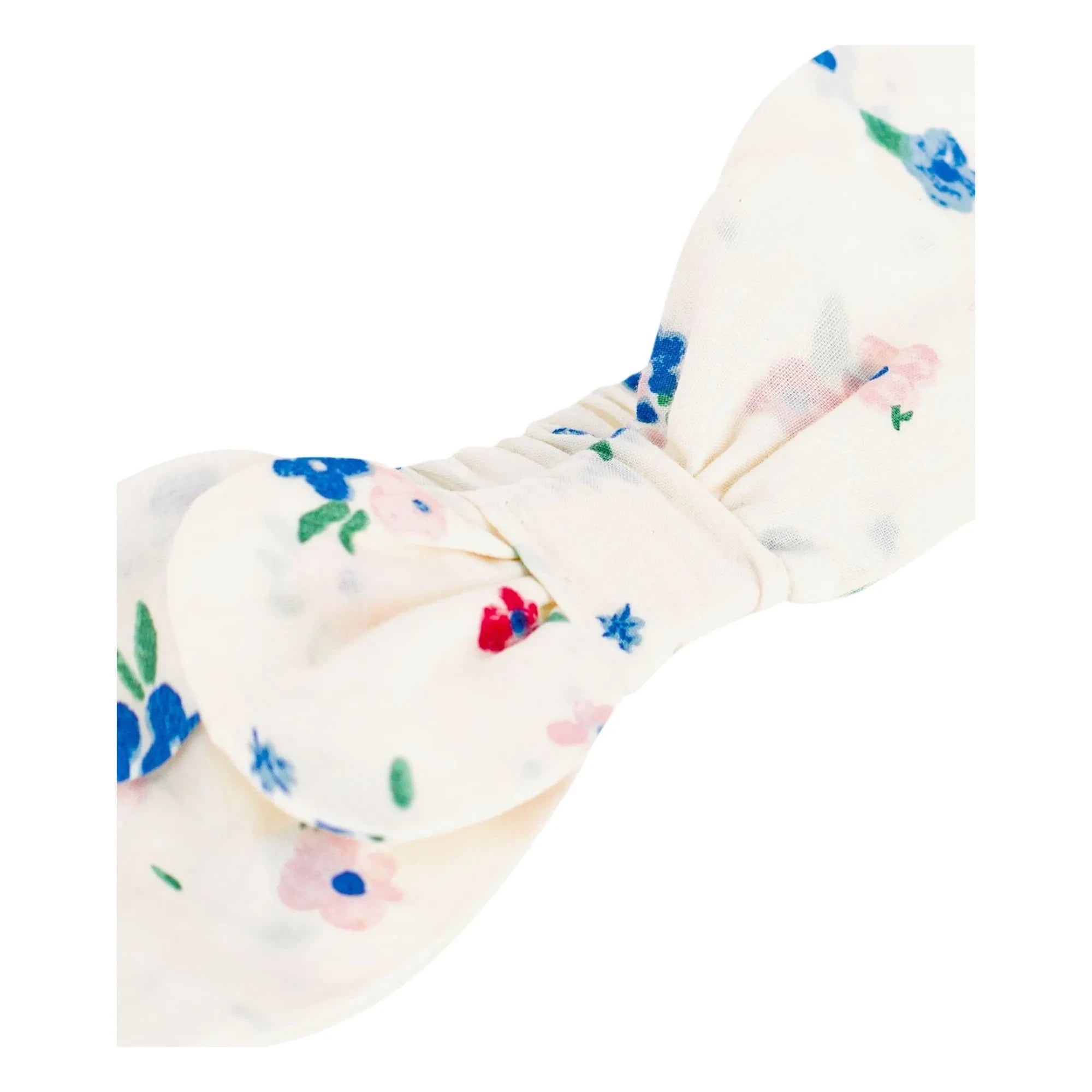 Petit Bateau - Organik Pamuk Poplin Çiçek Düğümlü Saç Bandı | Beyaz