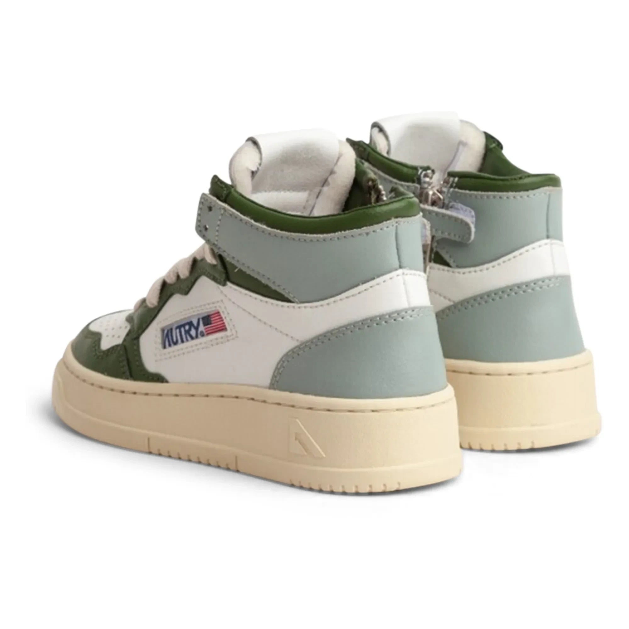 Autry - İki Renkli Çocuk Medalist Mid Deri Spor Ayakkabı | Yeşil