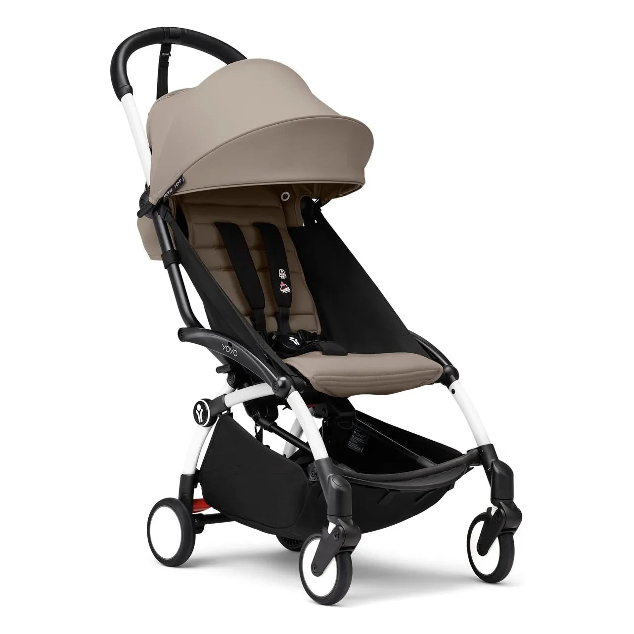 Stokke® - YOYO³ 6+ Baston Puset Beyaz çerçeve | Taupe kahverengi