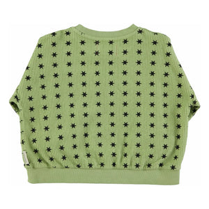 Piupiuchick - Fitilli Yıldız Sweatshirt Organik Pamuk | Yeşil