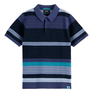 Scotch & Soda - Çizgili Triko Polo | Mavi