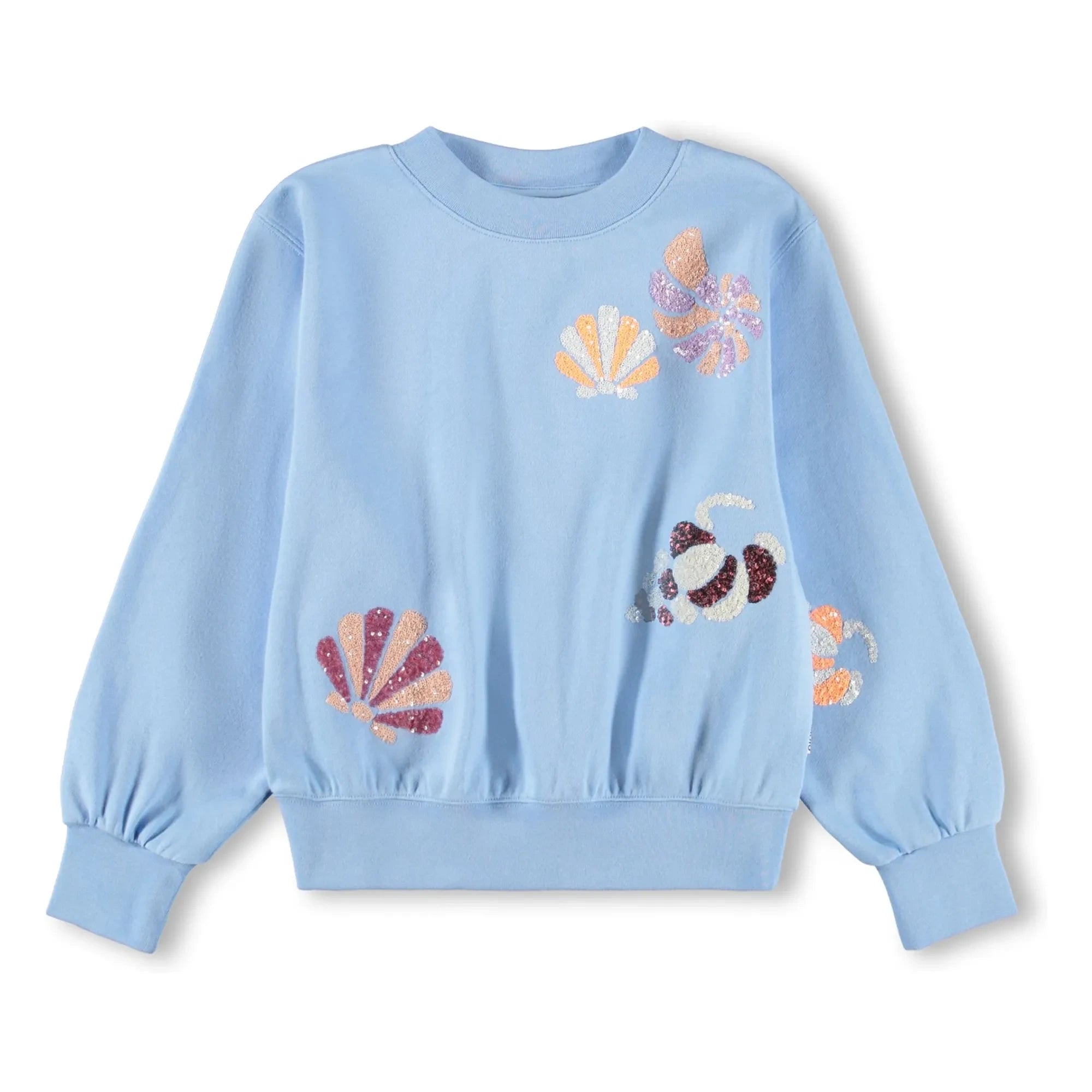 Molo - Organik Pamuklu Kabuk Desenli Sweatshirt | Açık Mavi