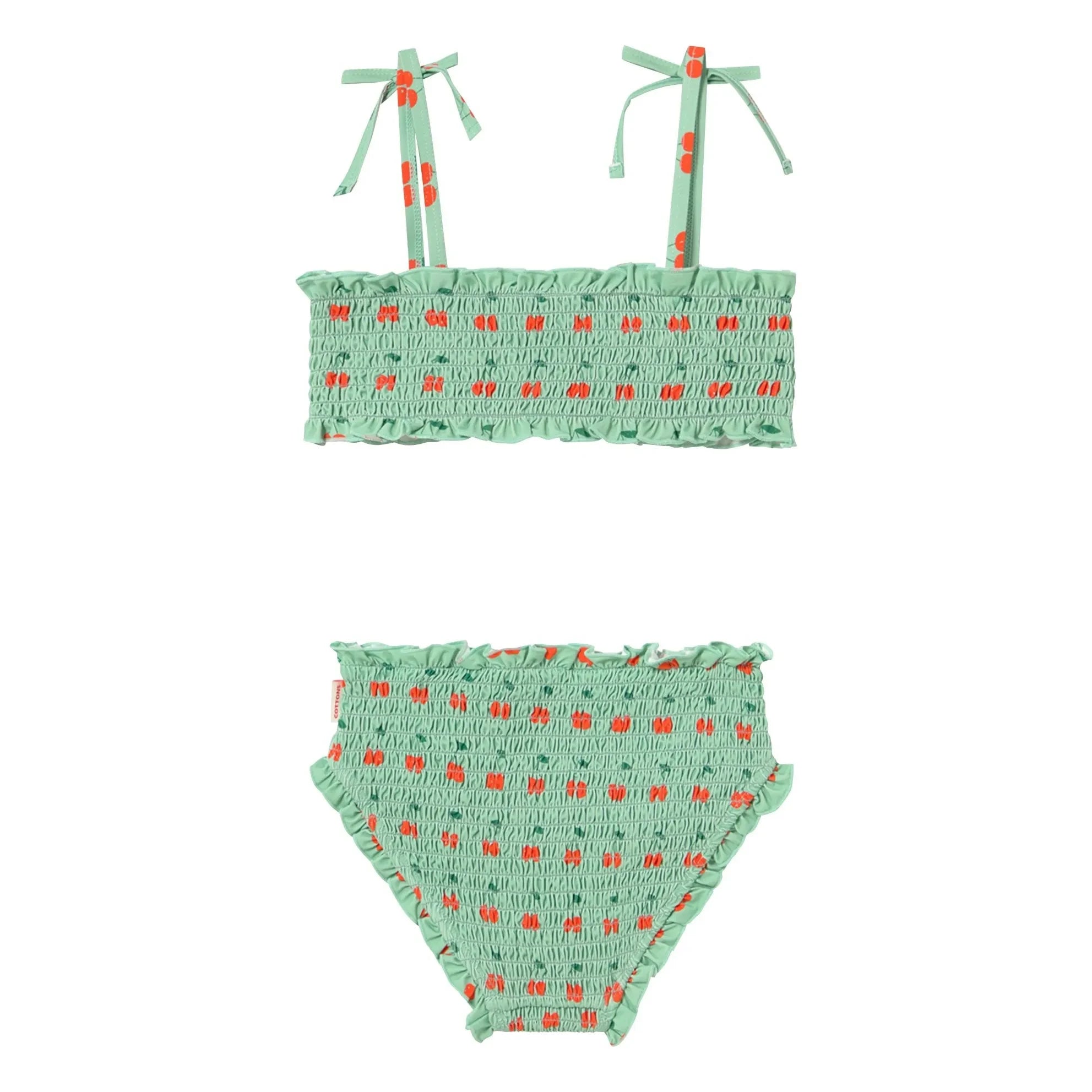 Tinycottons - Cherry Büzgülü Mayo | Yeşil su
