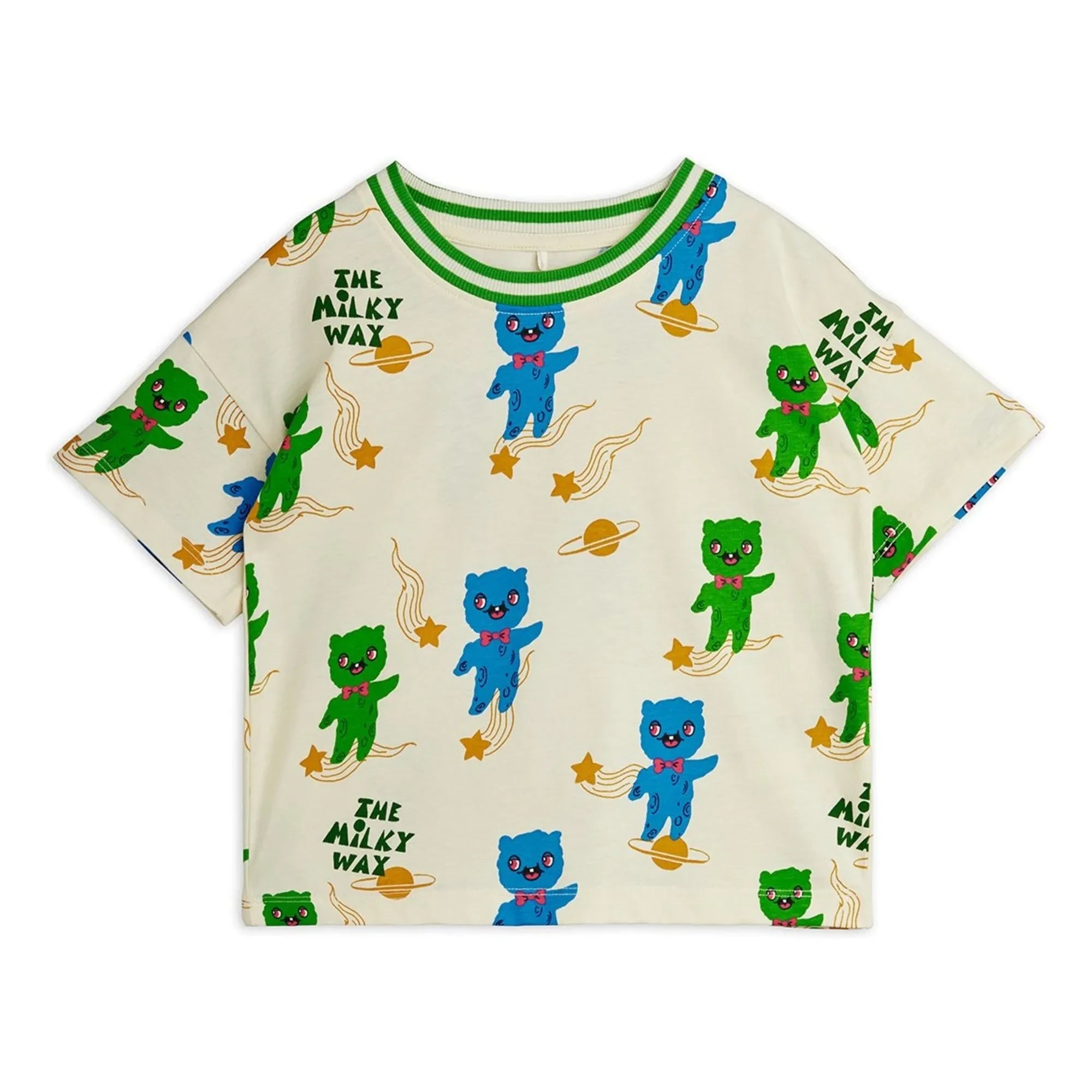 Mini Rodini - Aliens organik pamuklu T-shirt | Ecru
