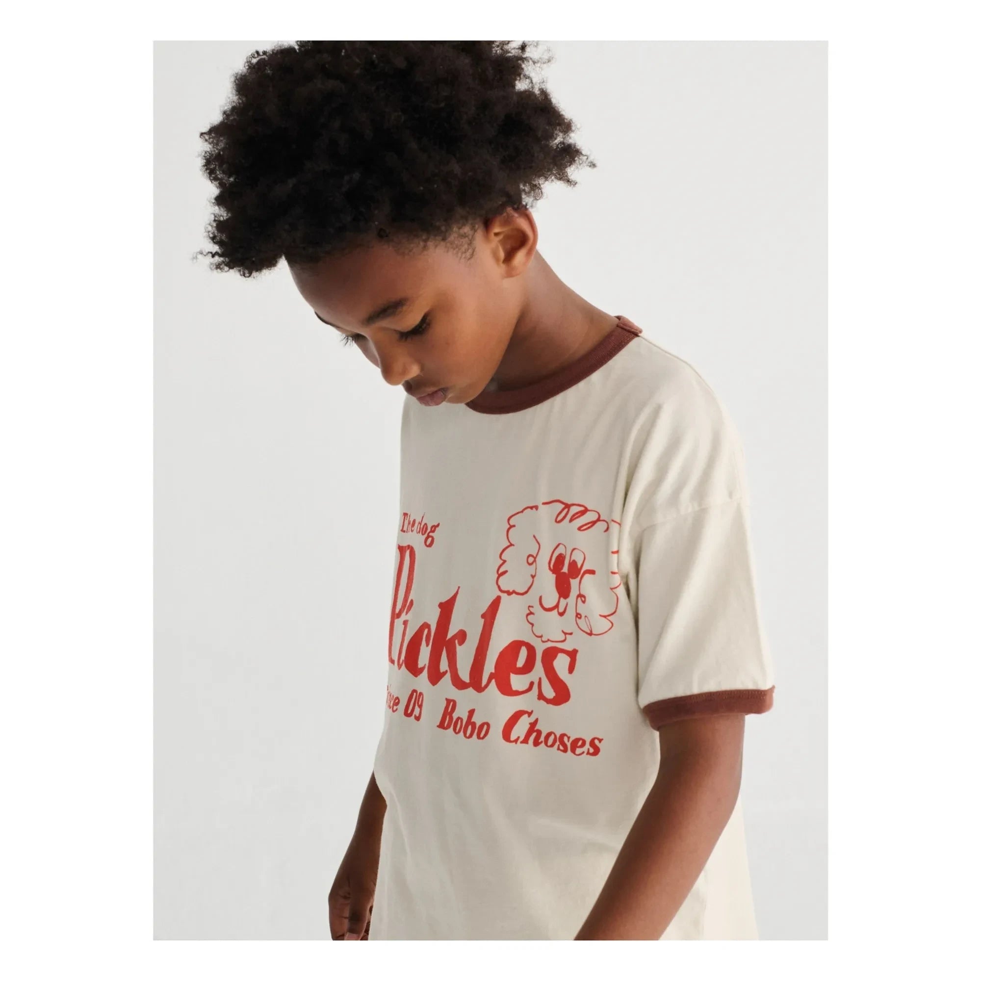 Bobo Choses - The Dog Pickles Organik pamuklu T-shirt | Beyaz