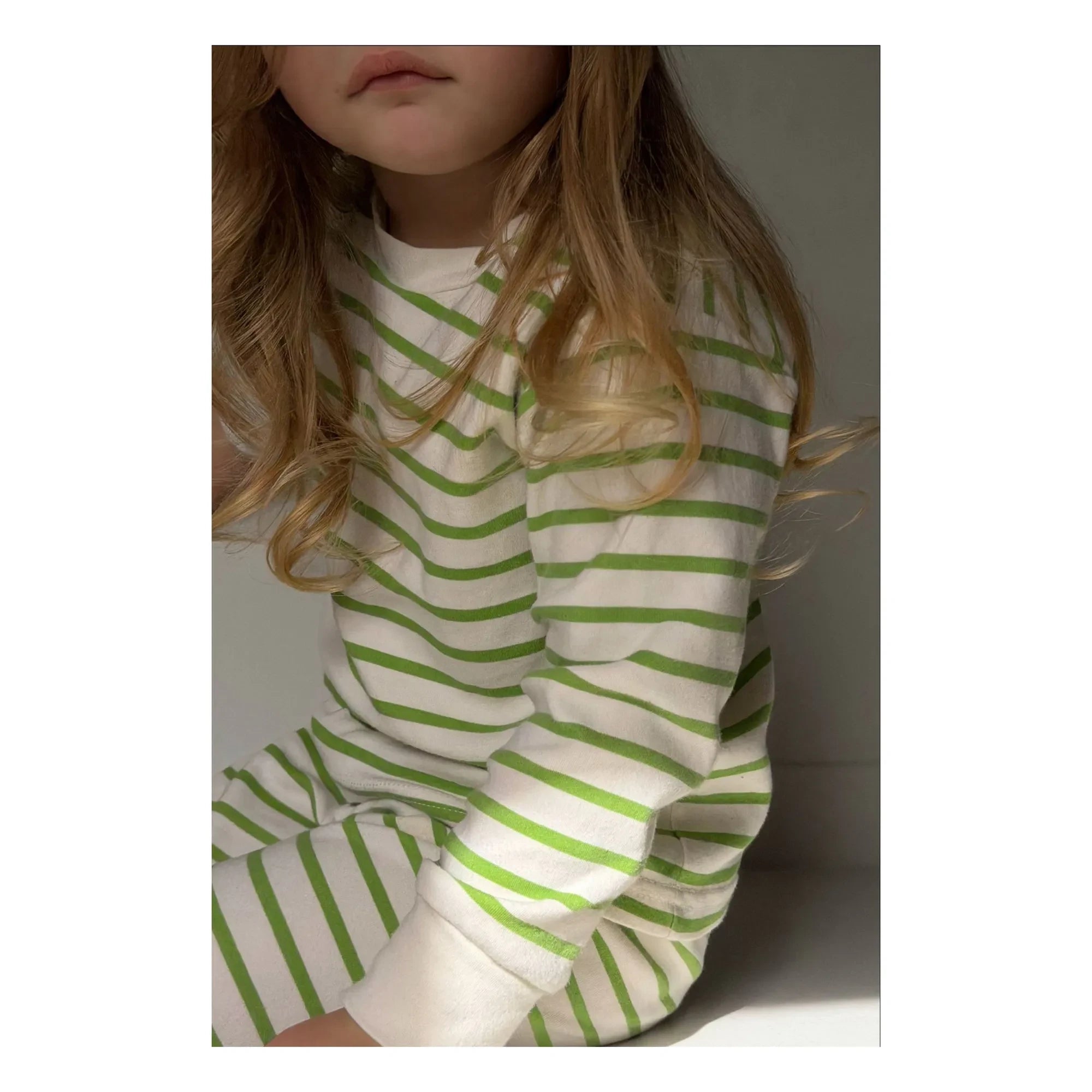 Sleepy Doe - Organik pamuklu çizgili pijama | Yeşil