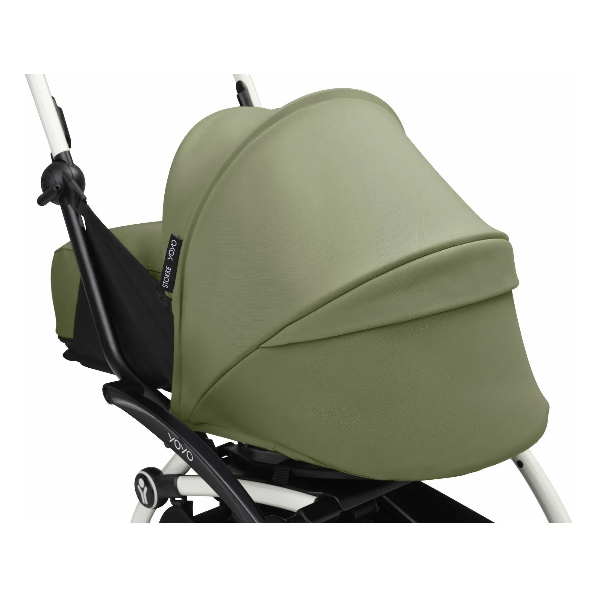 Stokke® - YOYO³ 0+ yenidoğan bebek arabası Beyaz şasi | Zeytin