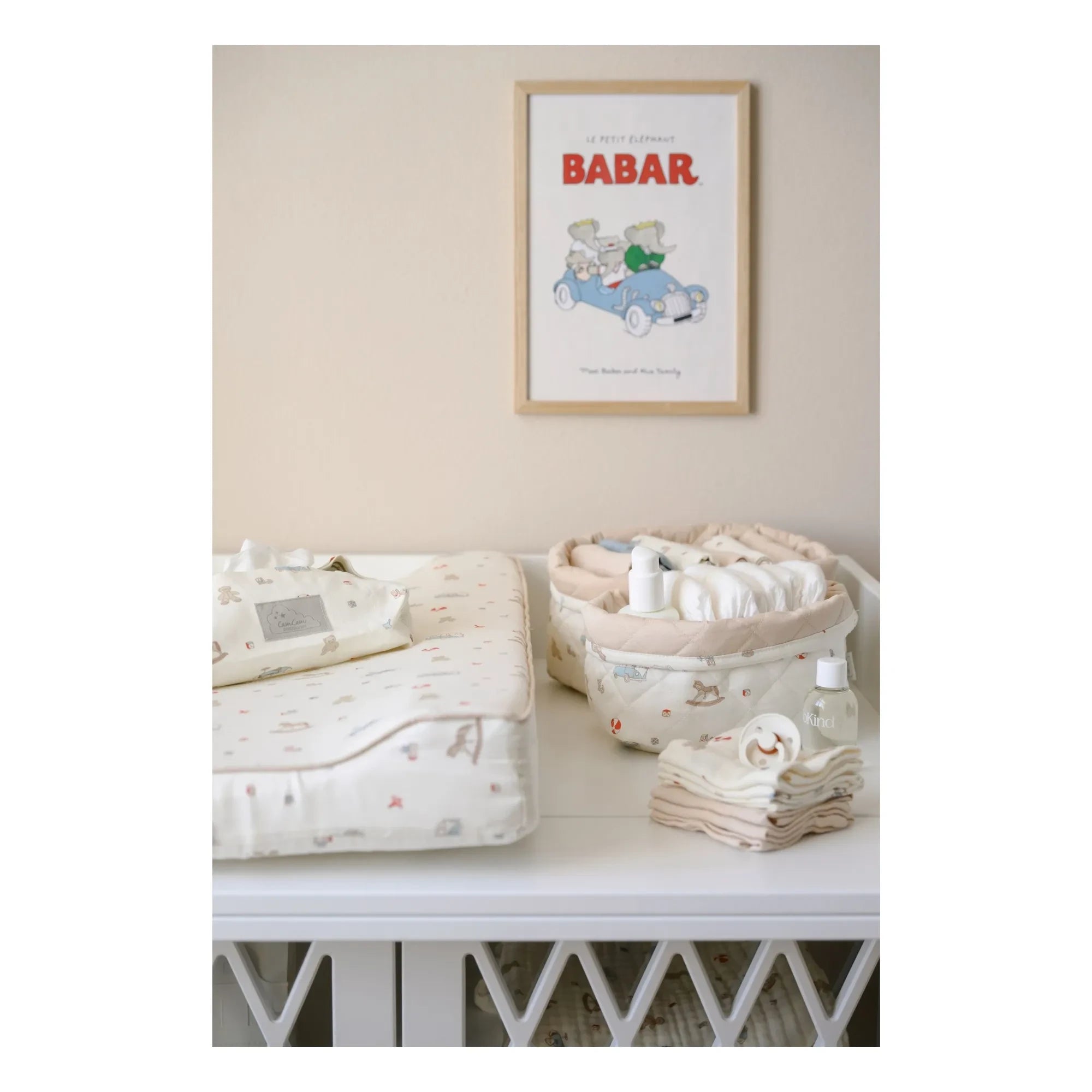 Cam Cam - Çizgili banyo kareleri - 4'lü set | Mavi