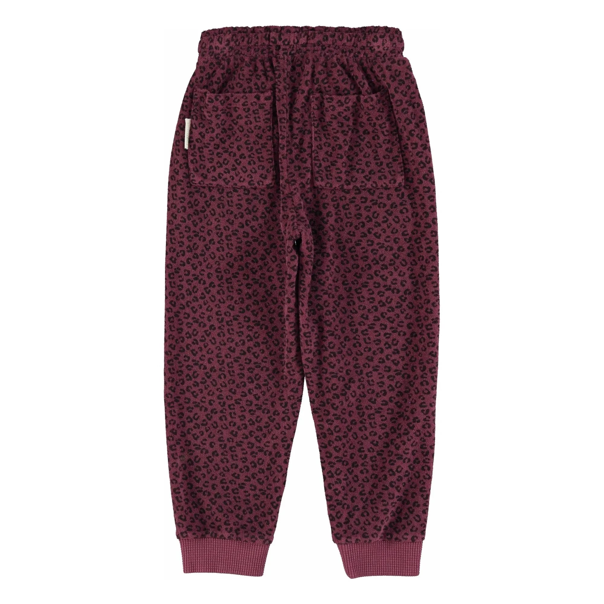Piupiuchick - Organik Pamuklu Leopar Desenli Terry Jogger | Aubergine