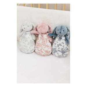 Tartine et Chocolat - Doudou gece lambası Augustin le lapin Toile de Jouy | Açık gri
