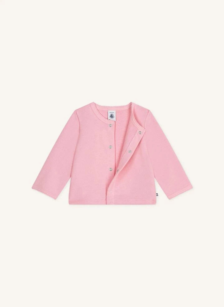 Petit Bateau - Organik Pamuk Kalp Hırka | Pembe