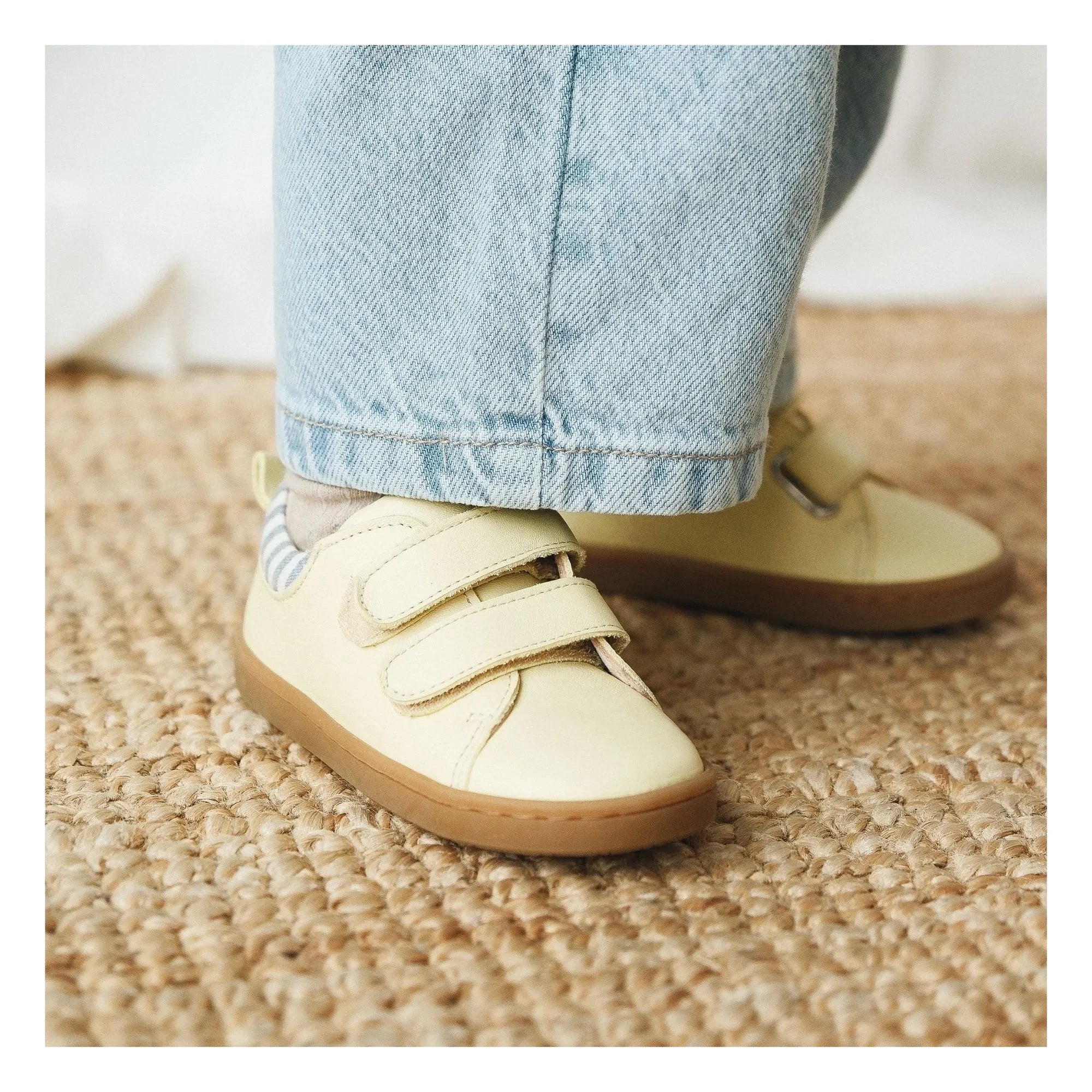 Lazare - Mahaut Çizgili Eskitme Sneakers | Soluk Sarı