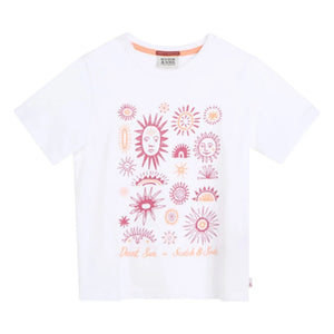 Scotch & Soda - Çiçek Desenli Tişört | Beyaz